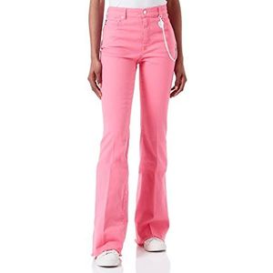 Moschino Love Women's Flare fit Pantalon décontracté 5 poches Fuchsia, 27, fuchsia