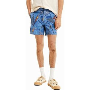 Desigual Bañador_alex 5005 Denim Raw Heren Shorts Geweven, Blauw