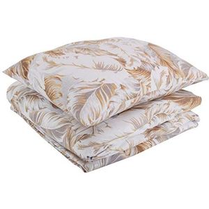 Heckett Lane Donsovertrek van 100% katoenflanel, pale goud, 140 x 220 cm, 1,0 stuks