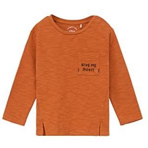 s.Oliver Unisex shirt met lange mouwen met borstzak, oranje, 86, Oranje