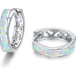 Moederdag geschenken oorbellen opaal ring voor vrouwen 925 sterling zilveren verjaardagscadeaus voor meisjes, kinderen, Synthetische opaal, Geen steen