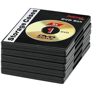 Hama Standaard behuizing (voor DVD, ook voor cd's en blu-rays, met folie voor het plaatsen van de hoes, 5 stuks) zwart