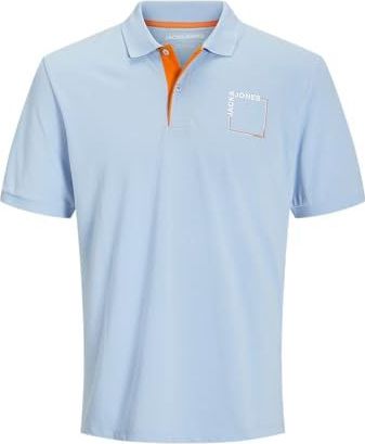 JACK & JONES Jjverner Ss Jjverner Polo Ss heren (1 stuk), Chambray Blue., XL