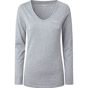 Pepe Jeans Corine L/S T-shirt voor dames, 933grey Marl, S, 933grey Marl
