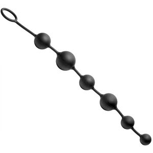 Master Series XR-Brands Plug Anal Serpent 6 Perles de Plaisir en Silicone Longue Chaîne