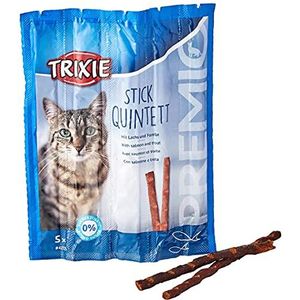 Trixie Premio Stick Quintett Treatment Zalm/Forel voor katten, 5 × 5 g