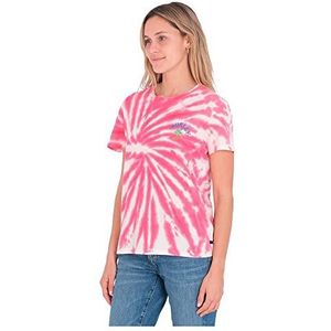 Hurley Club Washed Relaxed T-shirt voor dames, azalee swirl tie dye
