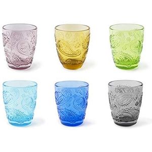 Excelsa Set van 6 waterglazen, glas, meerkleurig