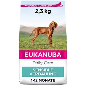 Eukanuba Daily Care Sensitive Digestion - Droogvoer voor puppy's met gevoelige spijsvertering, maagvriendelijk met licht verteerbare rijst, 2,3 kg
