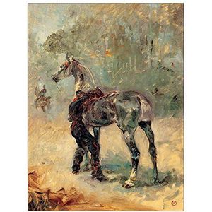 ArtPlaza Toulouse-Lautrec Artilleryman And His Horse decoratief gordijn, hout, meerkleurig, 60 x 80 cm