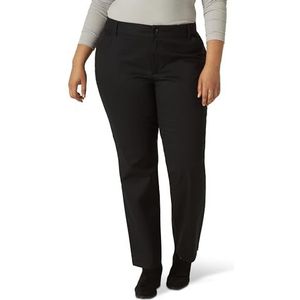 Lee Wrinkle Free Relaxed Fit Straight Leg Pant Damesbroek, zwart.