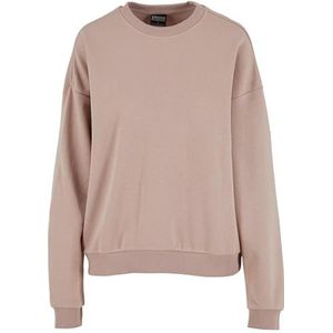 Urban Classics Sweat-shirt surdimensionné pour femme en tissu éponge clair, col rond, pull décontracté pour femme, coupe surdimensionnée, Rose de duskrose, 4XL