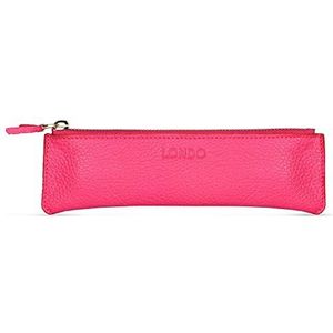 Londo Pennenetui van echt leer - met ritssluiting (zwart), Roze, Pen Case