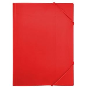 RAYLU PAPER - Ordner met elastieken en kleppen DIN A4, opbergmappen voor documenten, kantoor en school, van 100% recyclebaar polypropyleen (A3, rood)