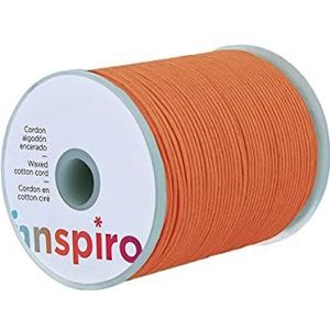 Katoenen band, gewaxt, fijn, oranje, 3,0 mm, 50 m.