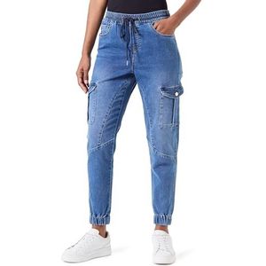 ONLY Onlkelda Cargo Cut Elas DNM Gua Jeans pour femme, denim bleu médium, L/34L