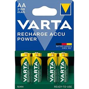 Varta 56706101404 - Accu Ready2Use Mignon AA Ni-Mh oplaadbare batterijen (2100 mAh), set van 4