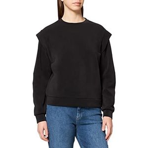 s.Oliver Sweatshirt met lange mouwen voor dames, losse pasvorm, zwart.