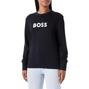 BOSS C Elaboss Katoenen sweatshirt voor dames met logo-print, Zwart 1