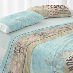 Burrito Blanco Parure de lit pour lit de 105 cm (+ dimensions disponibles) Motif 101, couleur mer (105 x 190/200 cm)