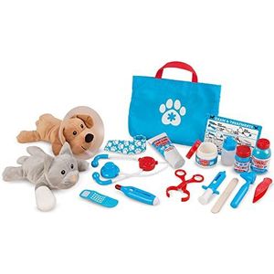 Melissa & Doug Dierenartsspel voor kinderen, dierenarts imitatiespel voor kinderen, pluche honden- en kattenspeelgoed voor meisjes vanaf 3 jaar, rollenspel voor meisjes of jongens vanaf 3 jaar