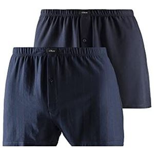 s.Oliver Red LABEL Bodywear LM s.Oliver Nade boxershorts voor heren, marineblauw, bordeaux, marineblauw bordeaux, S, Navy Bordeaux, S