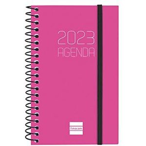 Finocam - Agenda 2023, spiraalbinding, weekweergave, horizontaal, januari 2023, december 2023 (12 maanden), roze