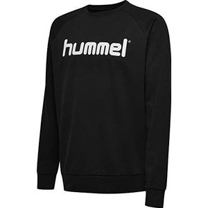 Hummel Sweatshirt met katoenen logo voor kinderen, zwart.