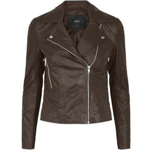 Y.A.S Yassophie Leather Jacket Noos Leren damesjack, Chicory Coffee
