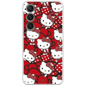 Coque souple compatible avec smartphone Samsung S24 Plus Hello Kitty avec nœuds rouges et pois