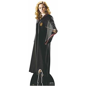 Uit het Harry Potter hekserij- en heksenuniform van levensgroot karton van Hermelien Griffel (Emma Watson) van Zweinstein, school voor hekserij en hekserijuniform, 163 cm hoog