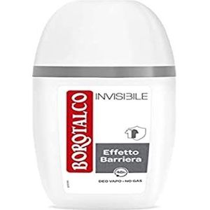 Borotalco, Déodorant Vapo invisible gris, formule sans alcool avec talc effet barrière, capture et ne transfère pas de halos, 48h d'efficacité, parfum classique - 1 flacon de 75 ml