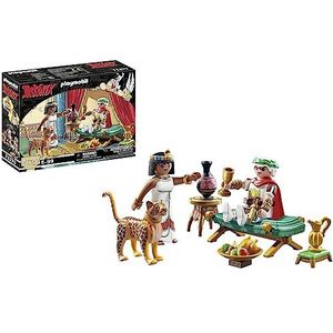 Playmobil 71270 Asterix – Caesar en Cleopatra – met twee figuren, een luipaard, een lange stoel voor de koningin en accessoires – de avonturen van Obelix – geschiedenis en verbeelding – vanaf 5 jaar