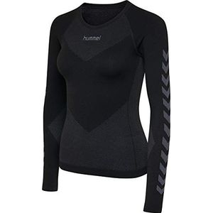 hummel First Naadloze Jersey L/S Woman-damesshirt, zwart, FR: 2XL (maat fabrikant: XL/XXL)