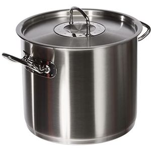 Fissler original-profi collection/roestvrij stalen pot (9,1 L) hoge kookpan met deksel, schaalverdeling aan de binnenzijde, roestvrij, alle warmtebronnen, inductie, zilver, 24 cm