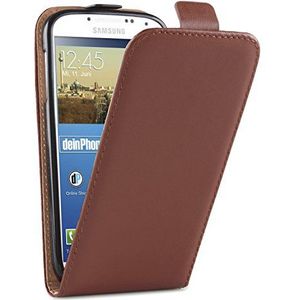 deinPhone Samsung Galaxy S4 Leren hoesje Flip Case Cover Brown