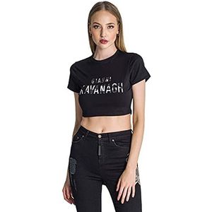 Gianni Kavanagh Black Tiger T-shirt voor dames, zwart.