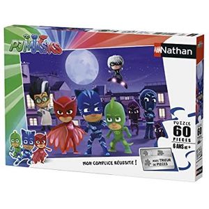 Nathan - Kinderpuzzel - Puzzel 60 p - PJ Masks tegen Superschurken - Vanaf 6 jaar - 86585