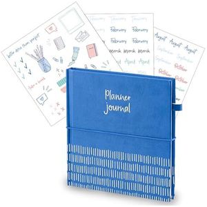 Vaessen Creative Bullet Journal Planner in Stickers – 192 Pagina's en 3 Stickervellen – Ongedateerde Maand- en Weekplanner – Notitieboek, Kalender, Scrapbook Accessoires in Journaling Benodigdheden