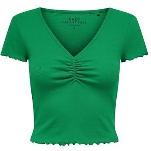 ONLY Onlbetty S/S T-shirt à col en V pour femme, Green Bee, XS
