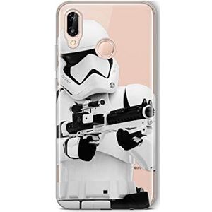 Originele en officieel gelicentieerde Star Wars Stormtrooper hoes voor de Huawei P20 Lite perfect aangepast aan de vorm van je smartphone, siliconen hoes, gedeeltelijk transparant