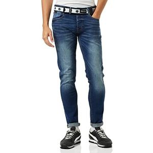 Crosshatch Barbeck Slim Jeans voor heren, blauw getint