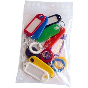 Wedo 26210 sleutelhanger-assortiment met 10 S-haken en kunststof ID-ringen, verschillende kleuren