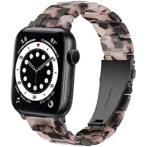DEALELE Band Compatibel met iWatch 42mm 44mm 45mm 49mm, Kleurrijke Resin Hars Vervanging Horlogebandje voor Apple Watch Series 8 / 7 / 6 / 5 / 4 / 3 / SE / Ultra Women Men, Gespikkeld grijs