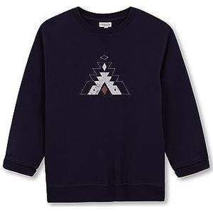 Gocco Sweat-shirt Bleu Imprimé Écru Enfants, bleu marine, 3-4 ans