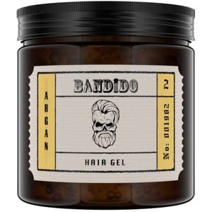 Bandido Stylingsgel voor heren, 500 ml, 02 argan, natuurlijke look, zeer resistent, haargel voor mannen, natte haarlook, haargel met gomeffect