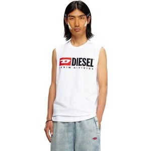 Diesel T-isco-Div Tank Top T-shirt voor heren, Briljant wit