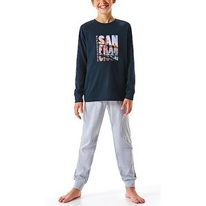 Schiesser Schlafanzug Lang Pijama Set voor jongens, Nachtblauw_179990