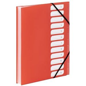 Viquel - A4 documentenmap met 12 vakken - Uitbreidbare bureau-organizer - A4 documentenmap met indexen - elastische sluiting - FEEL'EASY serie - oranje