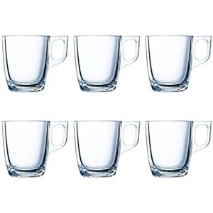 Luminarc Espressokopjes van glas voor magnetron, 9 cl, transparant, 6 stuks